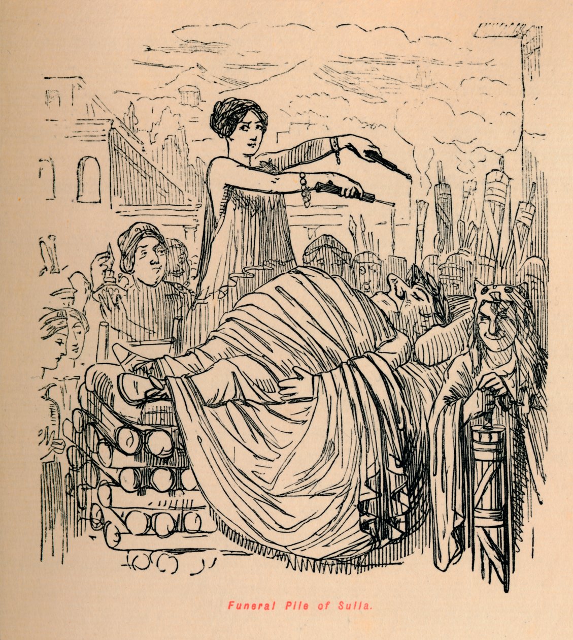Sullas begravningshög, 1852 av John Leech