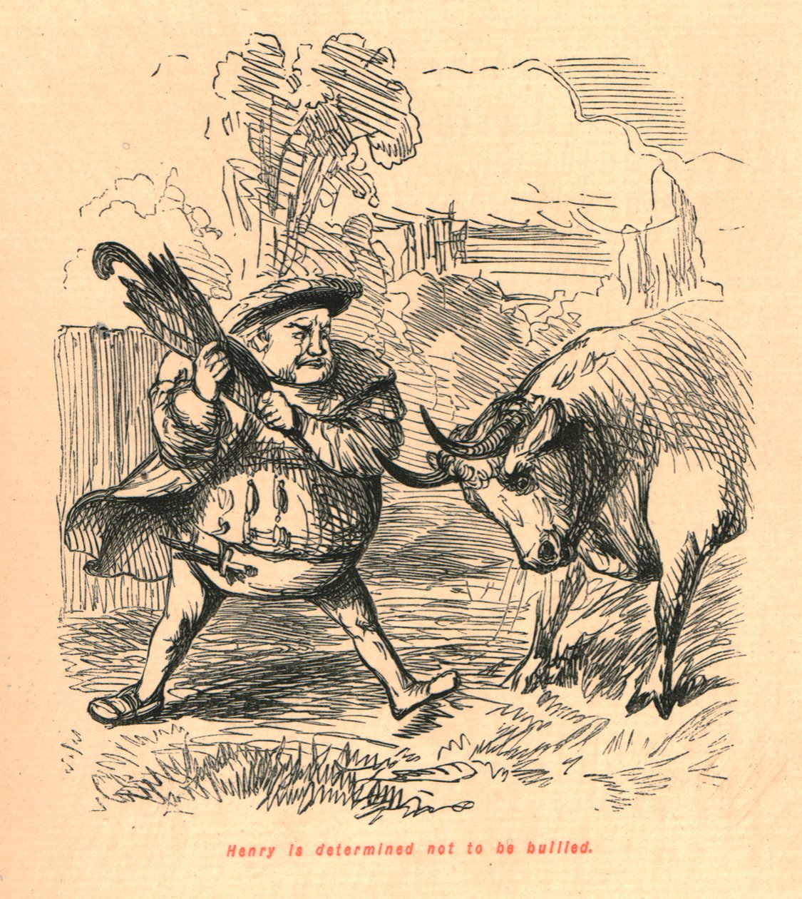 Henry är fast besluten att inte bli mobbad, 1897. av John Leech