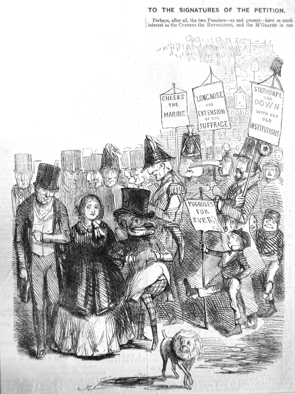 Så kan Chartisternas procession ha sett ut, 1848 av John Leech