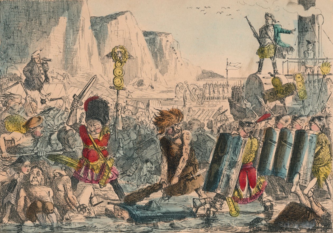 Julius Caesars landstigning, 1850 av John Leech