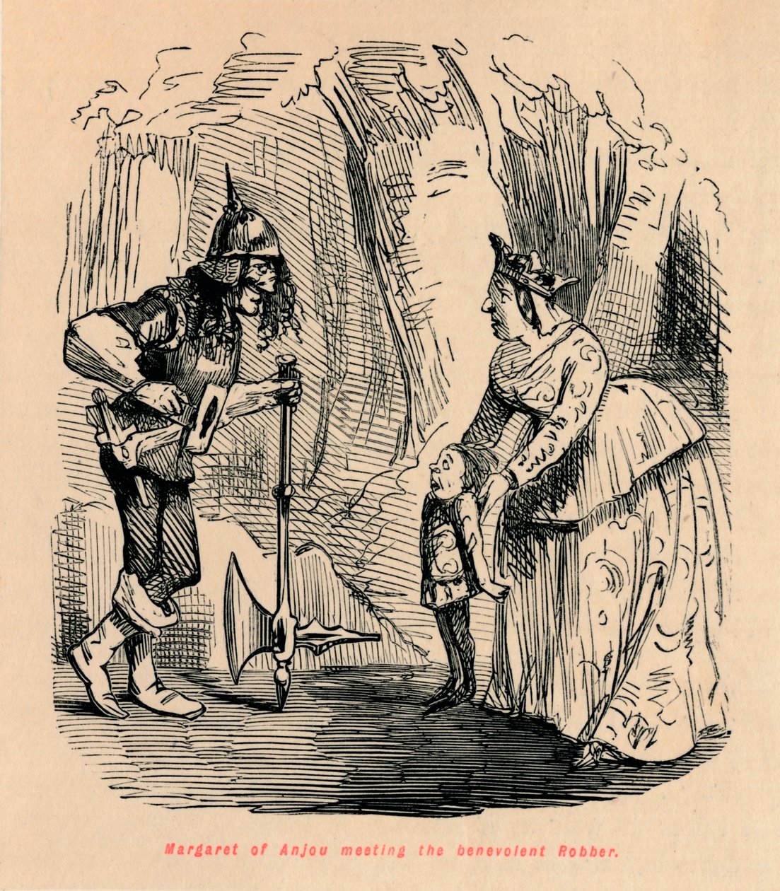 Margareta av Anjou möter den välvilliga rånaren, av John Leech