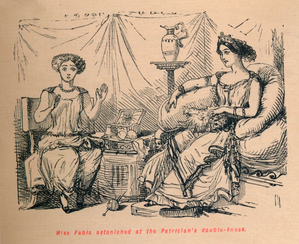 Fröken Fabia häpnade över patriciernas dubbelslag, 1852 av John Leech