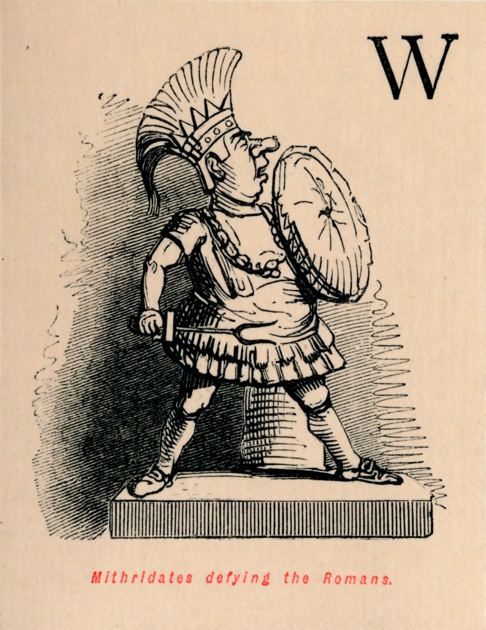Mithridates trotsar romarna, 1852 av John Leech