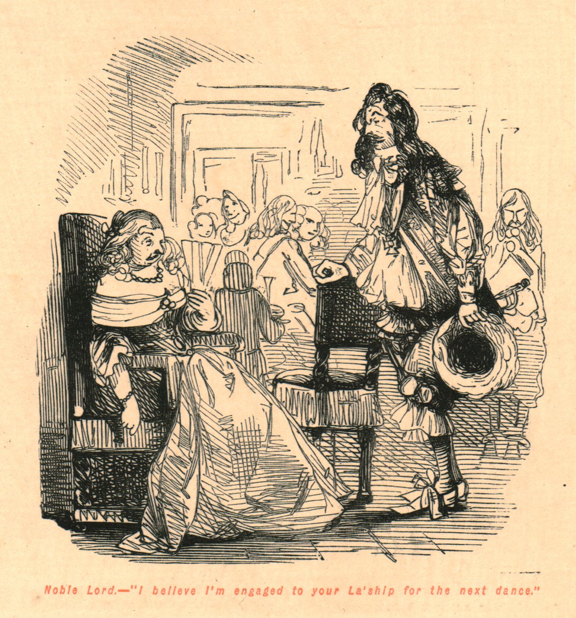 Noble Herre. - Jag tror att jag är förlovad med ditt La-skepp för nästa dans, 1897. av John Leech
