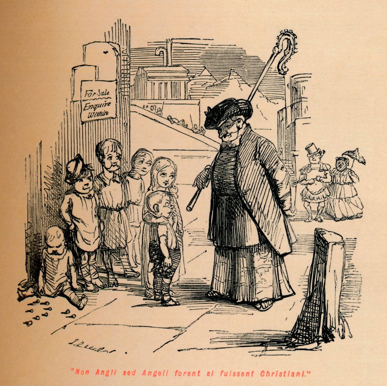 De skulle inte vara engelska, men skulle vara änglar om de hade varit kristna, c1860, c1860 av John Leech