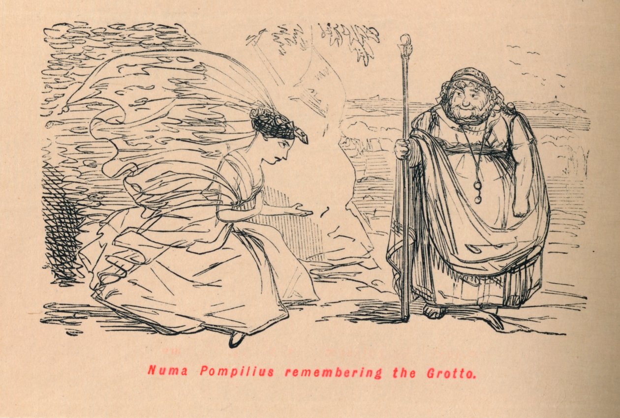 Numa Pompilius minns grottan, 1852 av John Leech