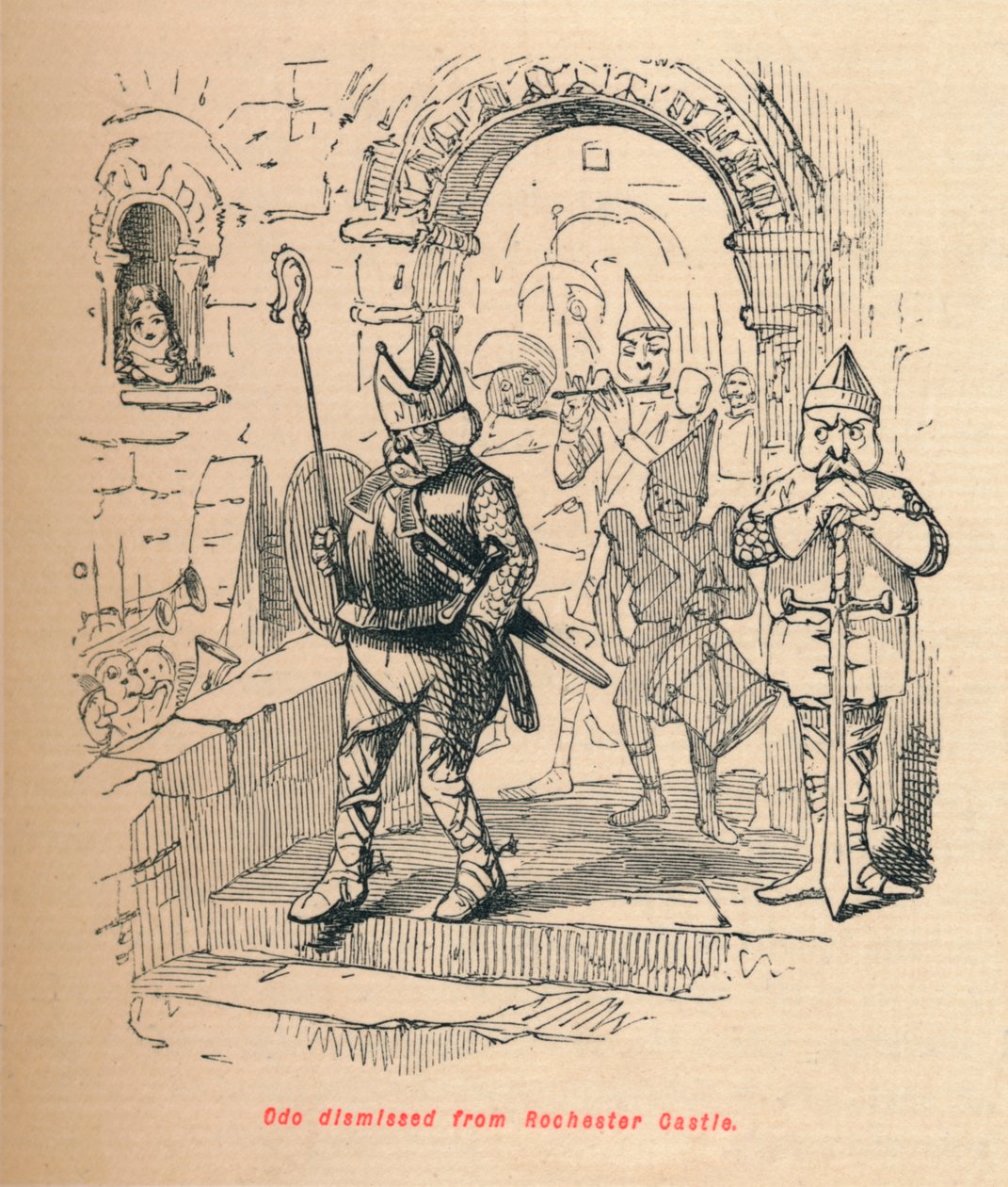 Odo avskedad från Rochester Castle, c1860, c1860 av John Leech