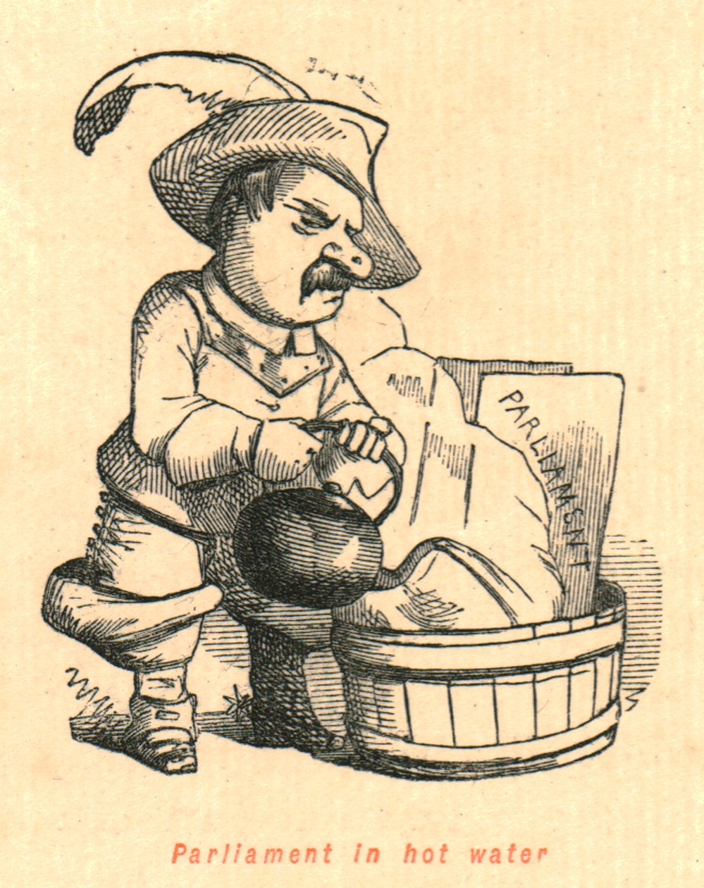 Riksdagen i varmt vatten, 1897. av John Leech