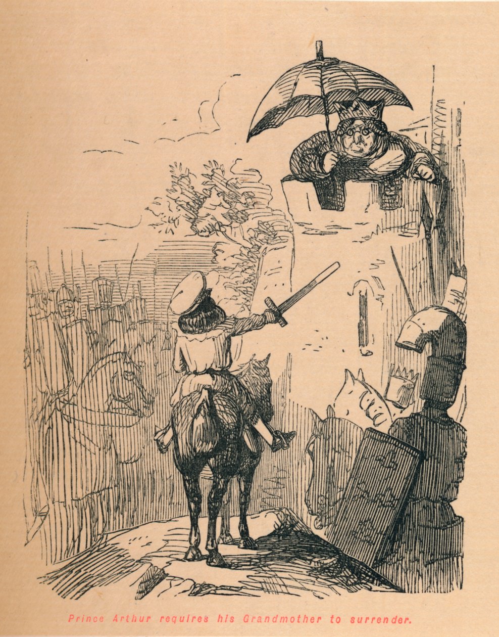 Prins Arthur kräver att hans mormor kapitulerar, c1860, c1860 av John Leech