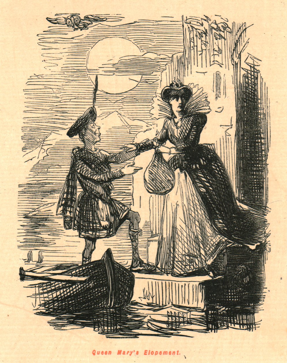 Queen Marys flykt, 1897. av John Leech