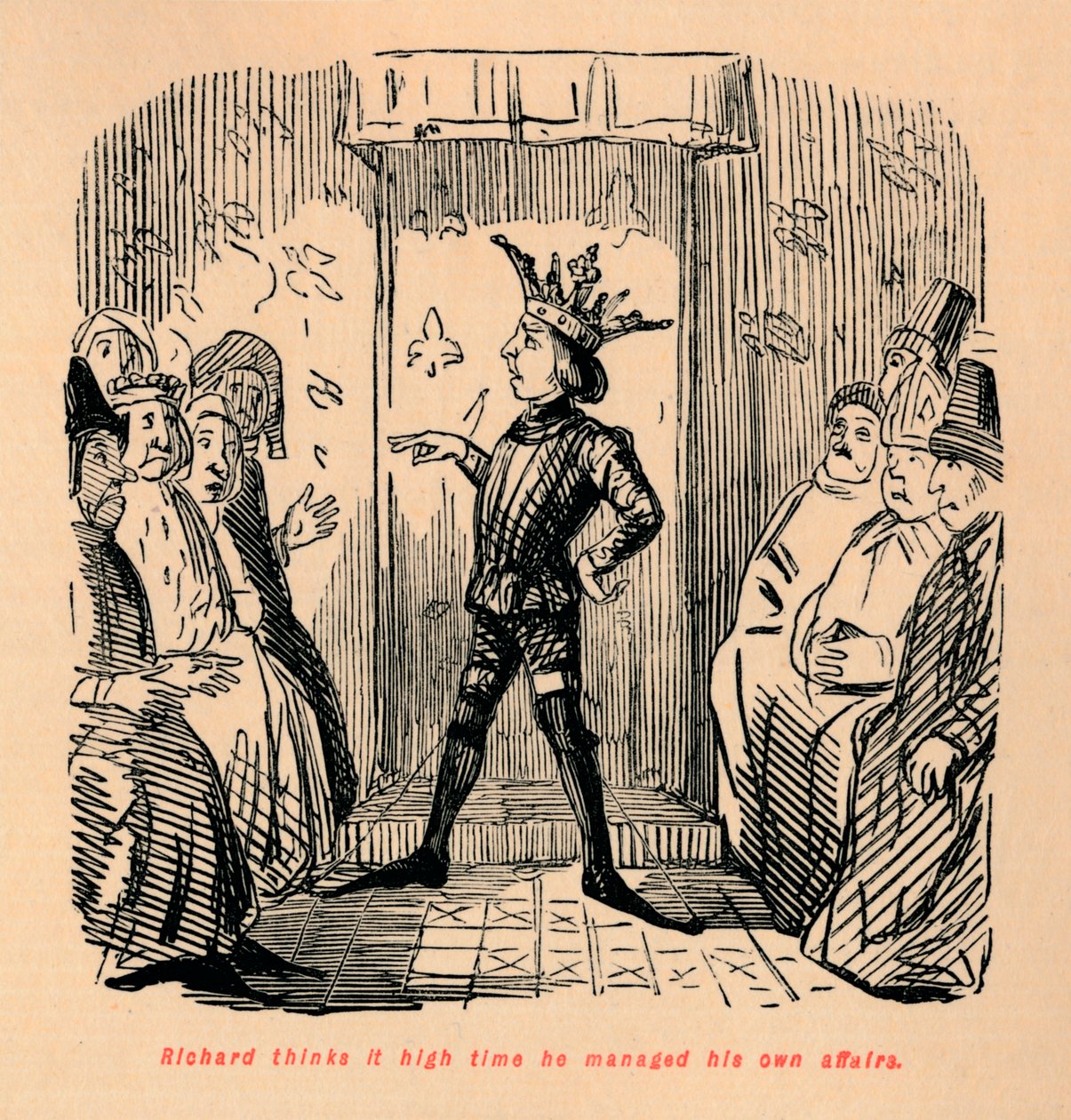 Richard tycker att det är hög tid att han sköter sina egna angelägenheter, c1860, c1860 av John Leech
