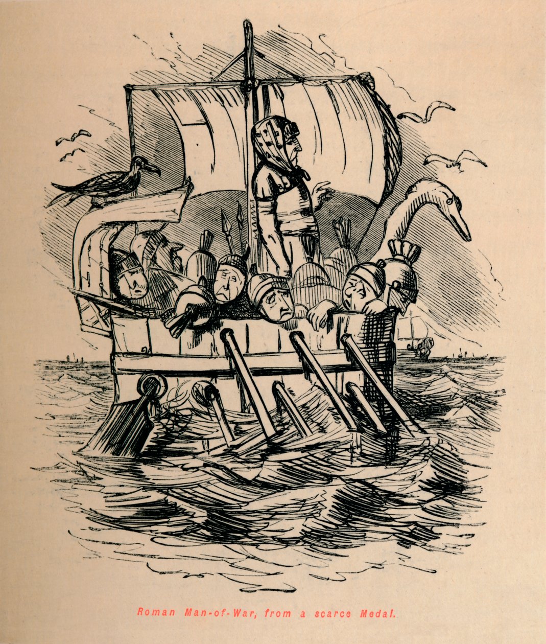 Romersk krigsman, från en knapp medalj, 1852 av John Leech