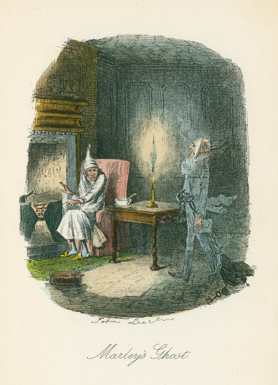 Scen från A Christmas Carol av Charles Dickens, 1843 av John Leech