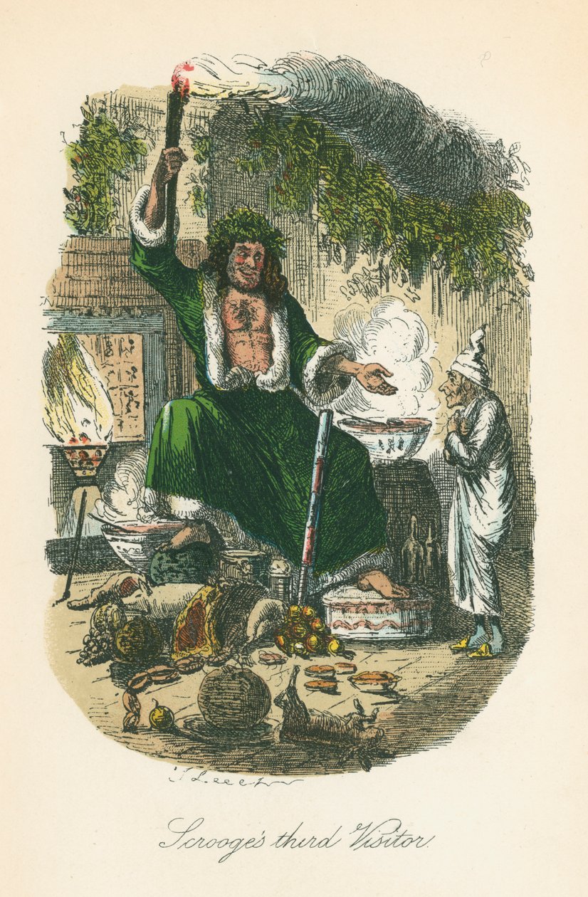 Scen från A Christmas Carol av Charles Dickens, 1843 av John Leech