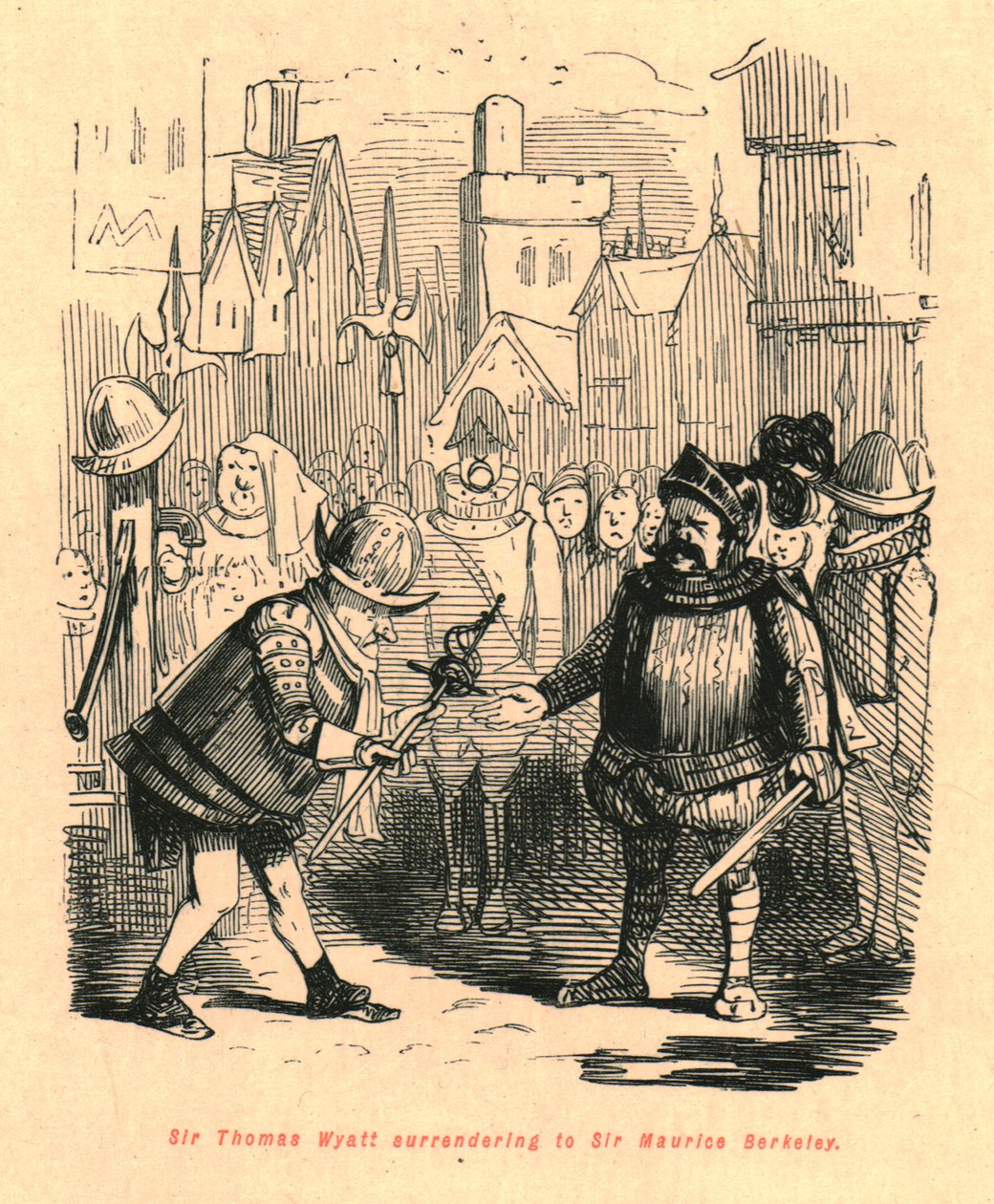 Sir Thomas Wyatt överlämnade sig till Sir Maurice Berkeley, 1897. av John Leech