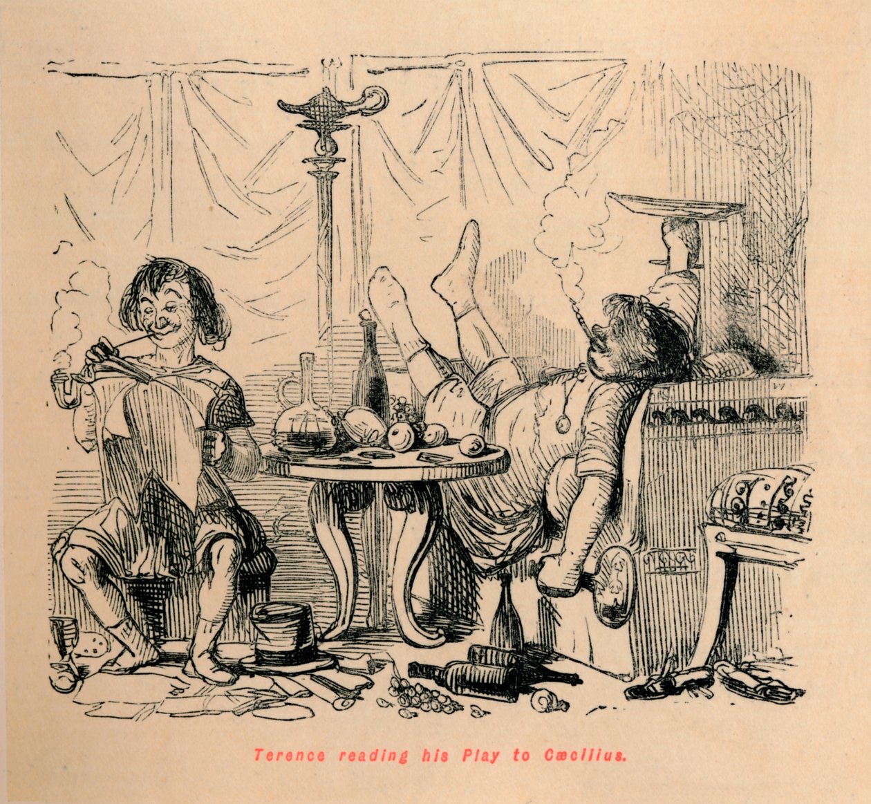 Terence läser sin Play to Caecilius, 1852 av John Leech