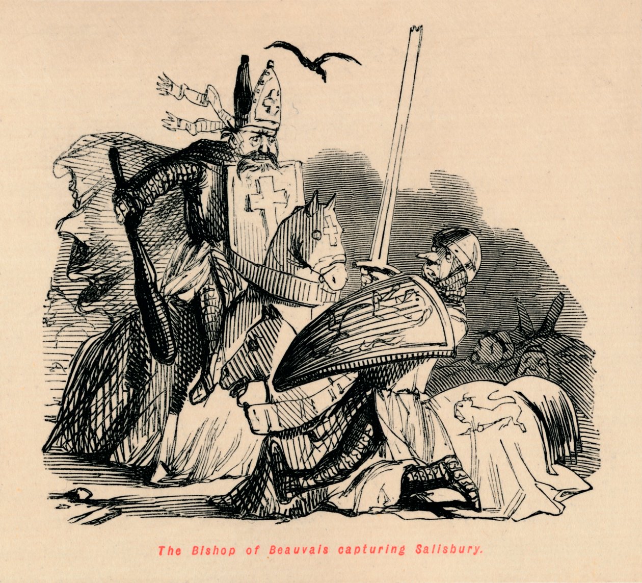 Biskopen av Beauvais fångar Salisbury, c1860, c1860 av John Leech