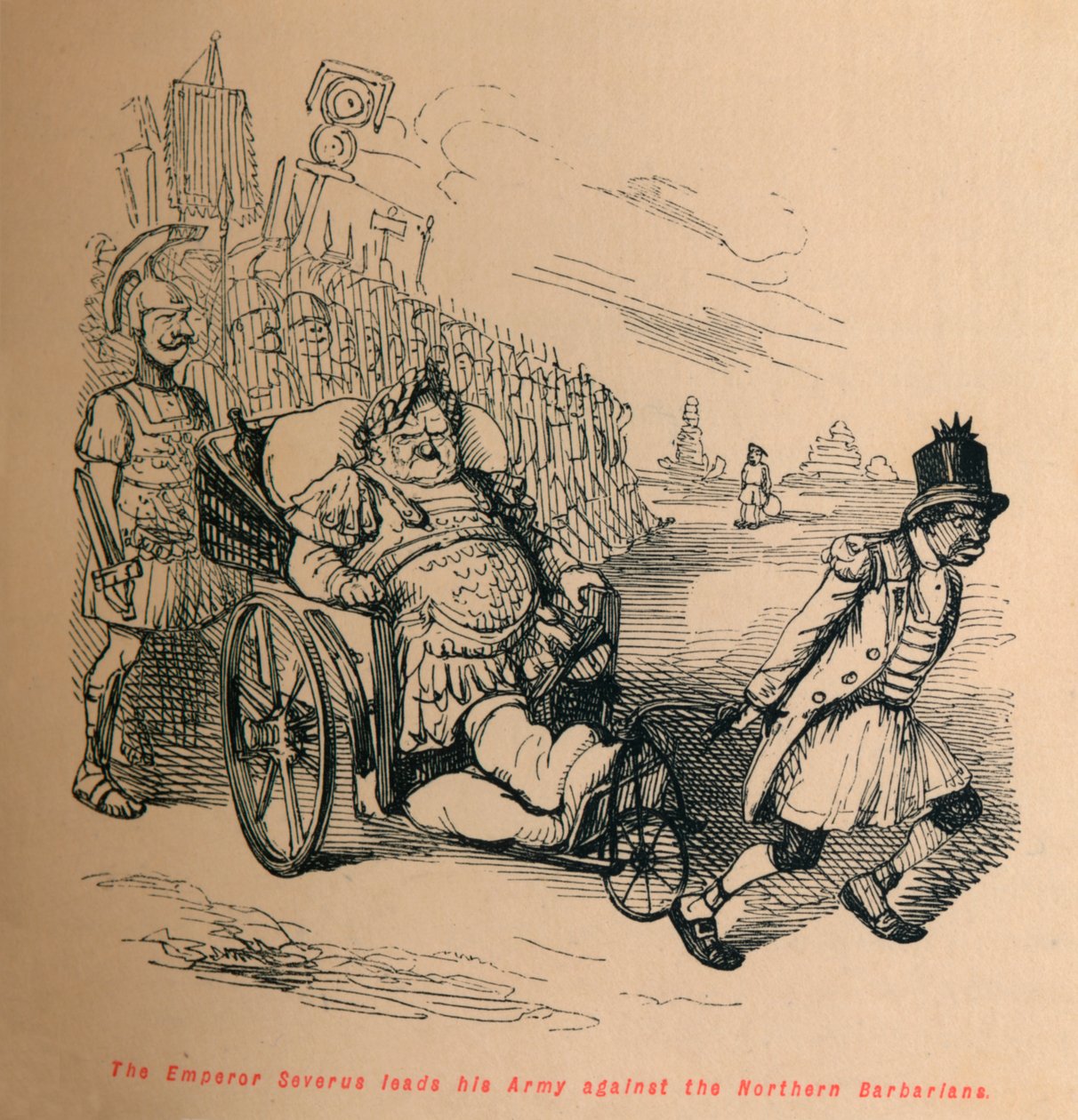 Kejsar Severus leder sin armé mot de nordliga barbarerna, c1860, c1860 av John Leech