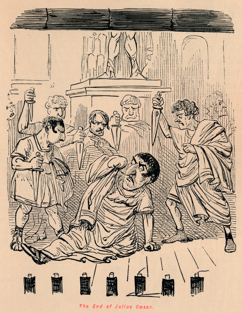Slutet på Julius Caesar, 1852 av John Leech