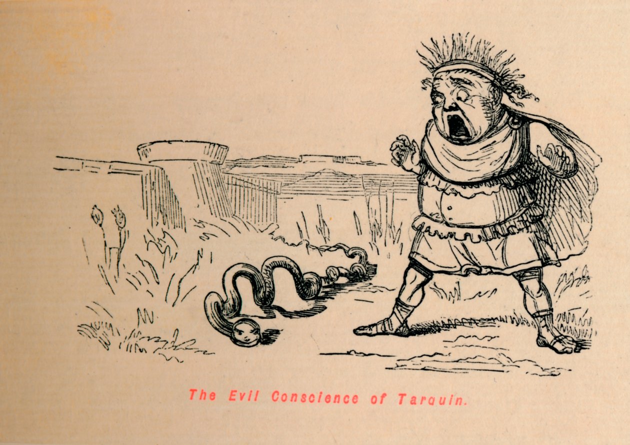Tarquins onda samvete, 1852 av John Leech