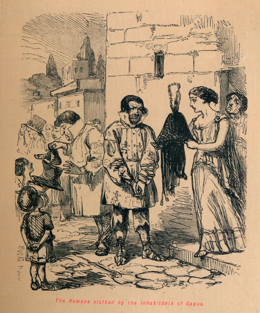 Romarna klädda av invånarna i Capua, 1852 av John Leech