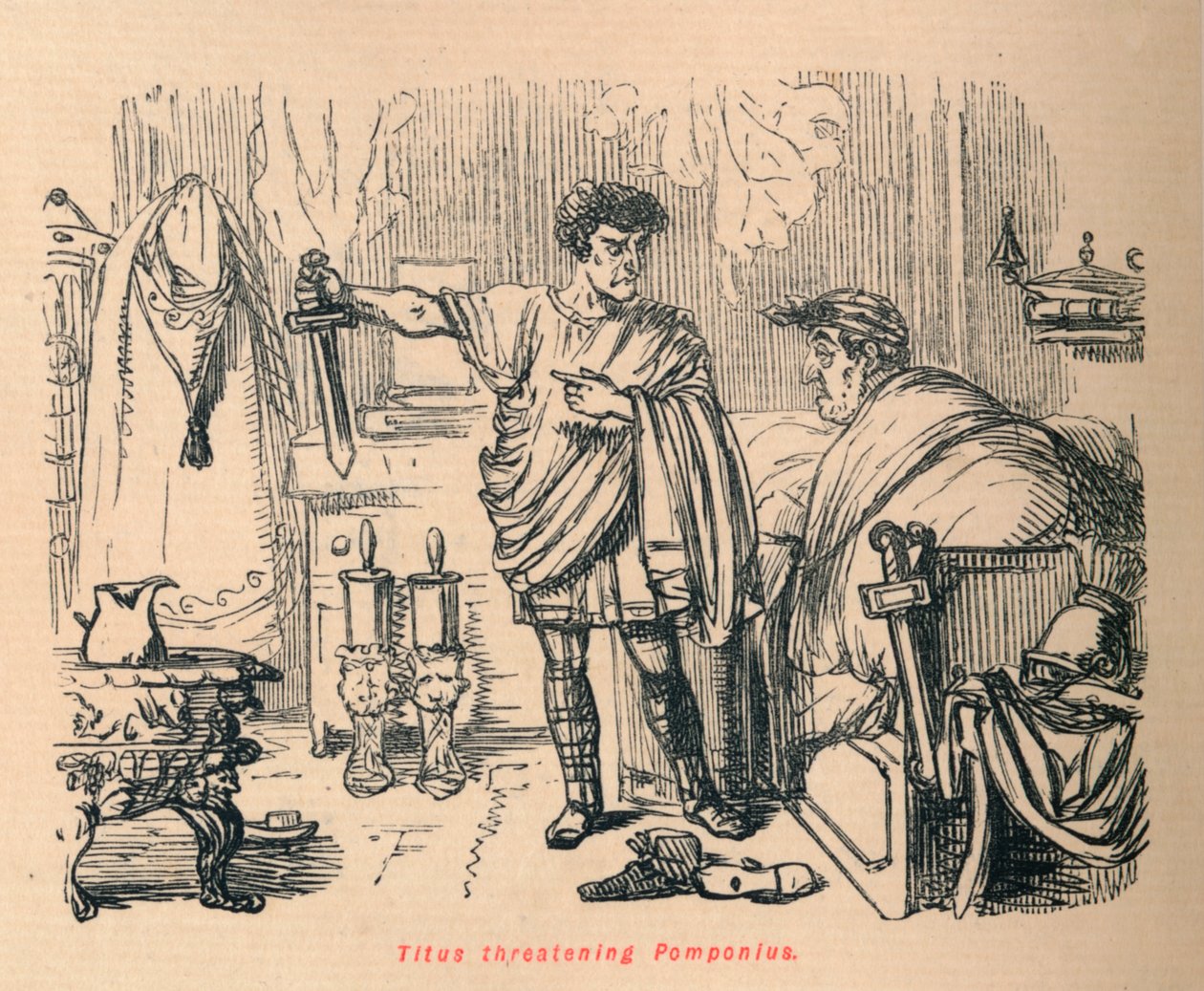 hotade Titus Pomponius, 1852 av John Leech