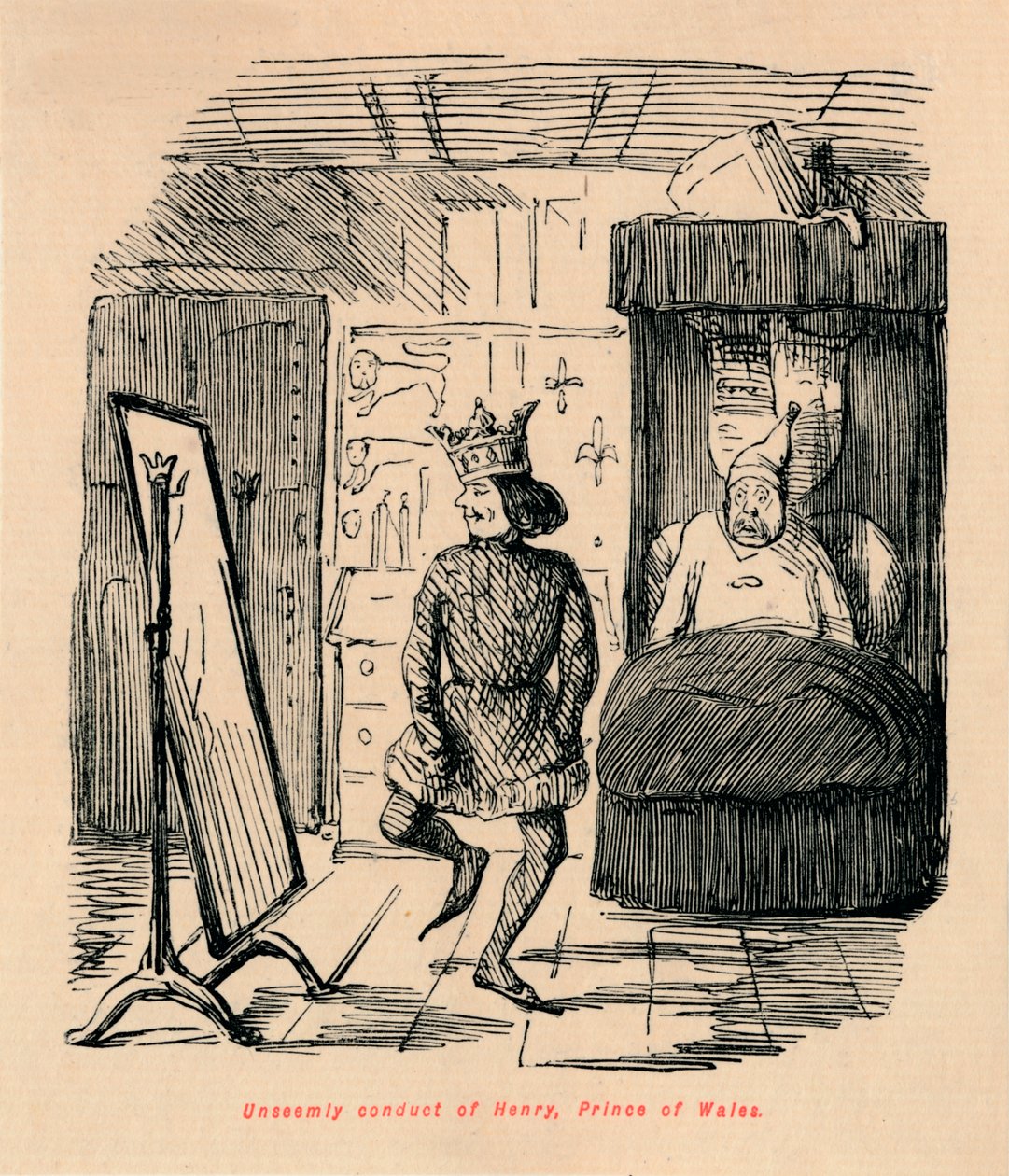 Oskönt uppförande av Henry, Prince of Wales, c1860, c1860 av John Leech