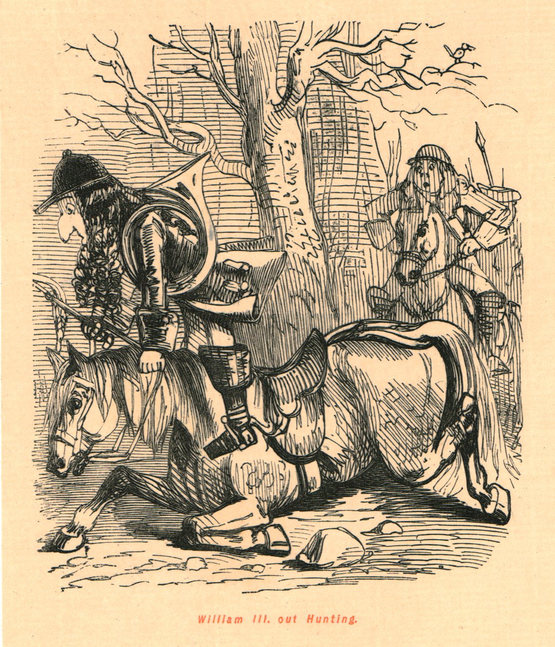 Vilhelm III. ut på jakt, 1897. av John Leech
