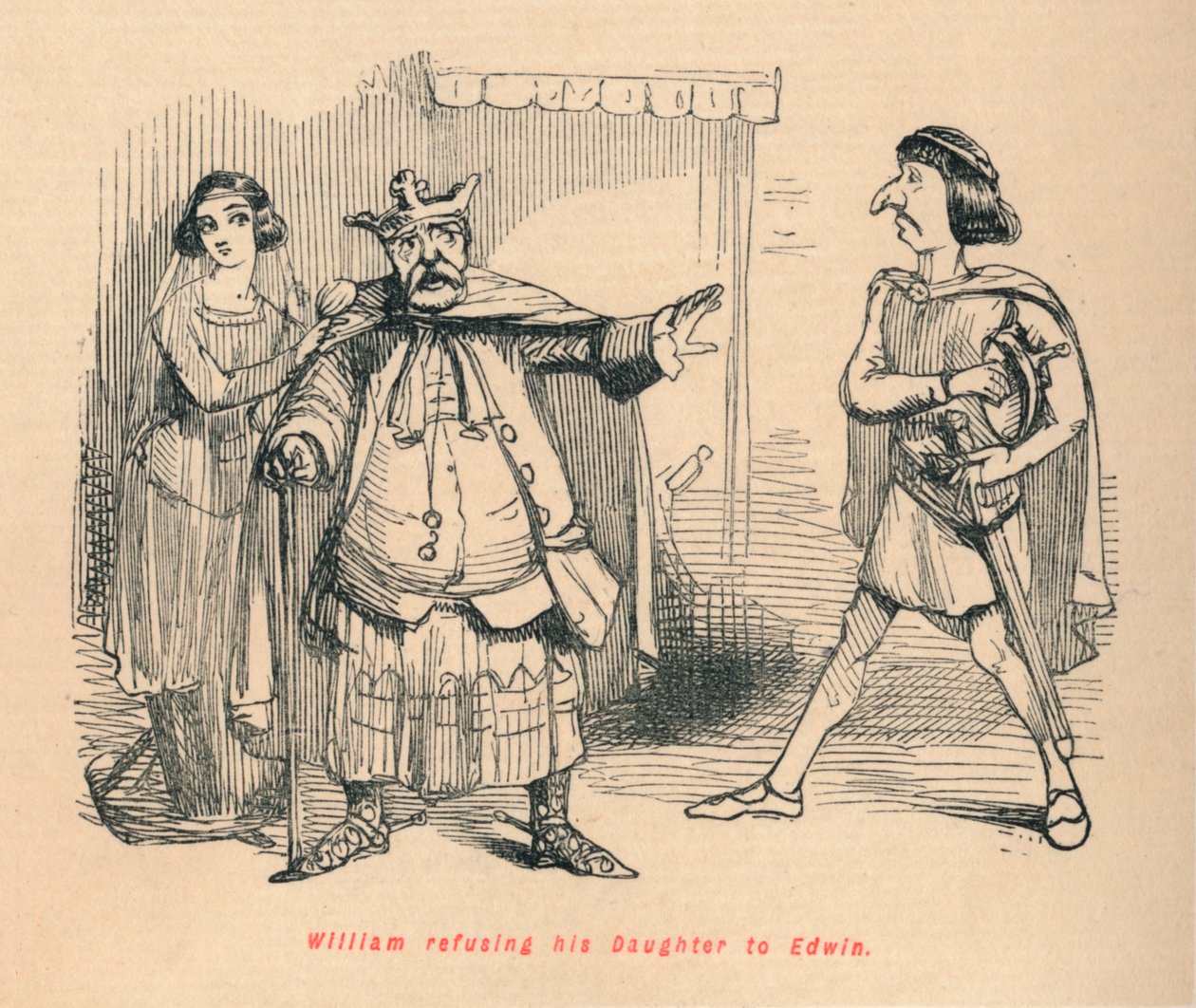 William vägrar sin dotter till Edwin, c1860, c1860 av John Leech