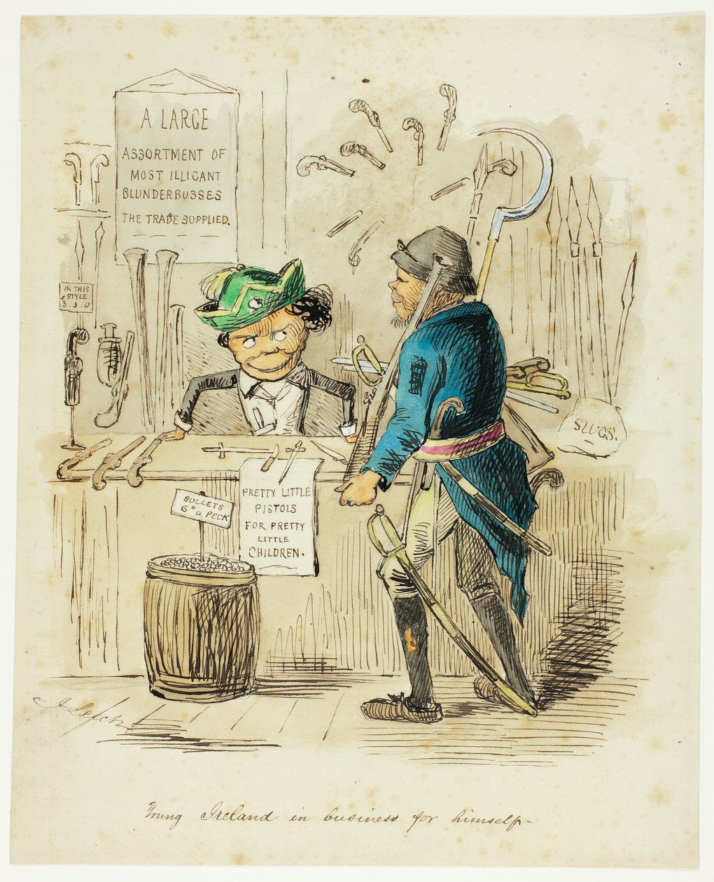 Unga Irland i affärer för sig själv av John Leech