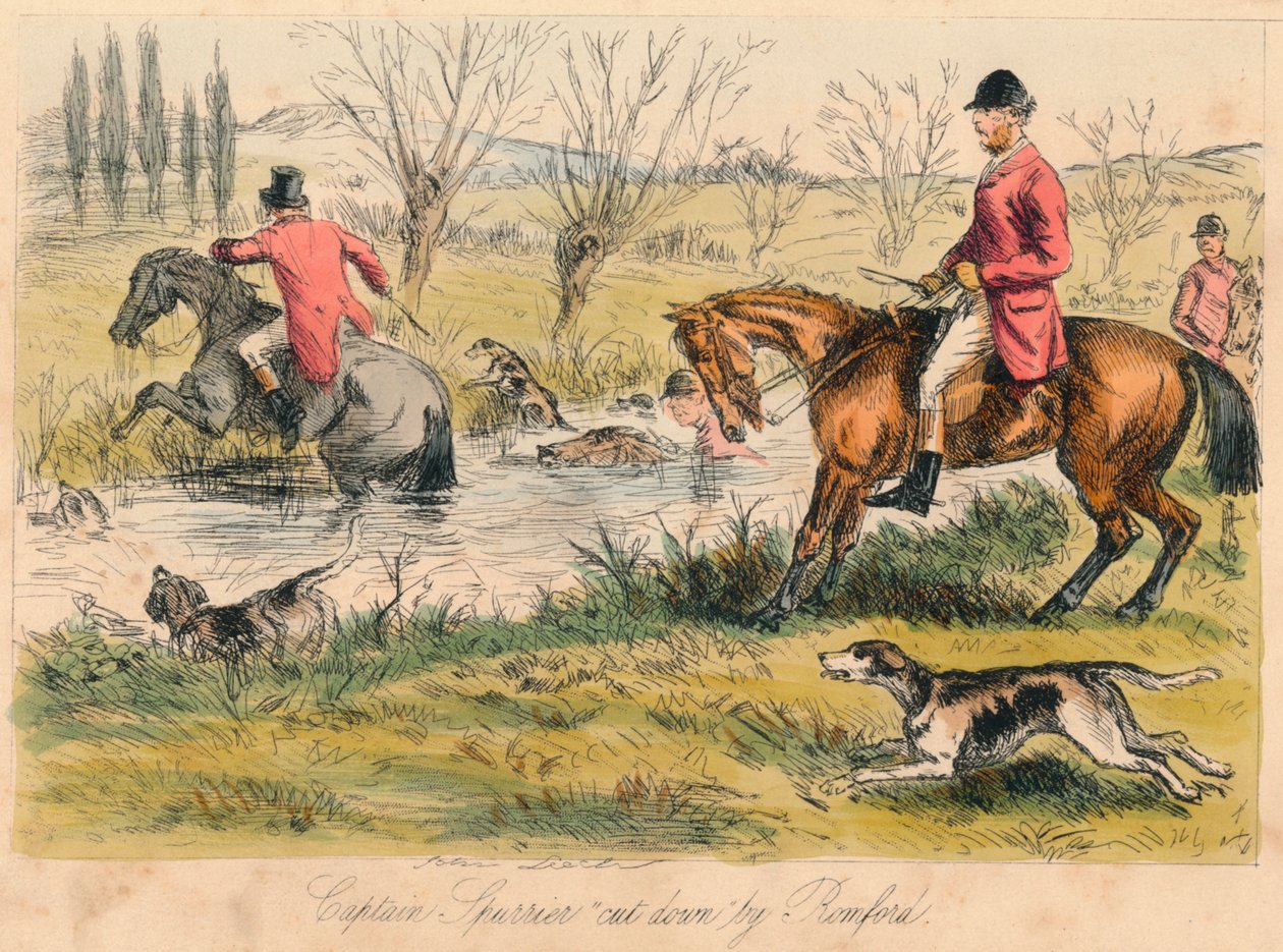 Kapten Spurrier nedhuggen av Romford, 1865. Konstnärer: John Leech, Hablot Knight Browne. av John Leech and Hablot Knight Browne