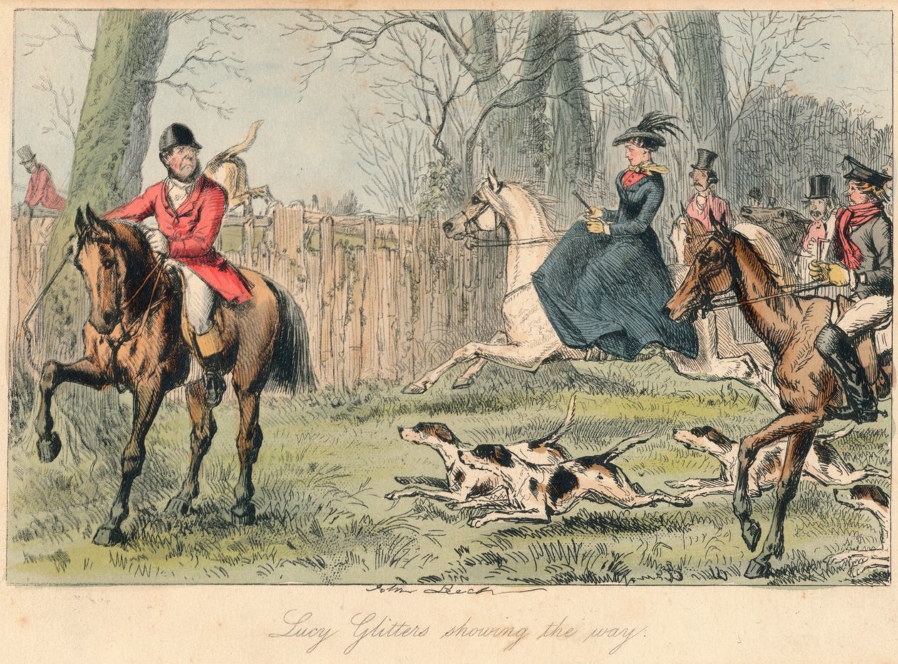 Lucy Glitters visar vägen, 1865. Konstnärer: John Leech, Hablot Knight Browne. av John Leech and Hablot Knight Browne