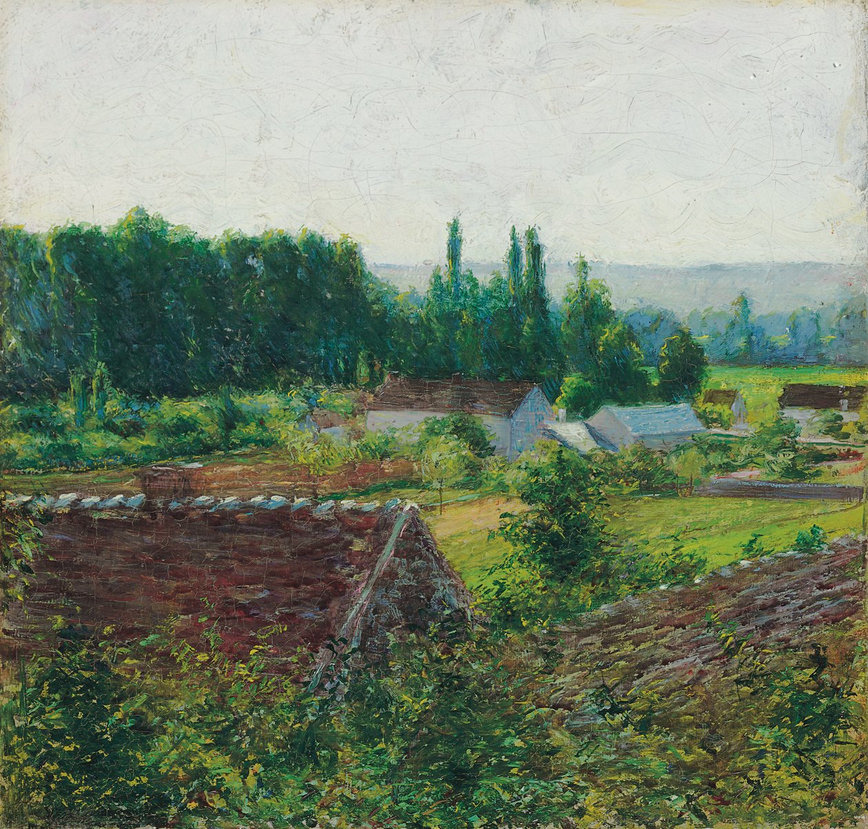 Bondgårdar i Giverny, ca 1890 av John Leslie Breck