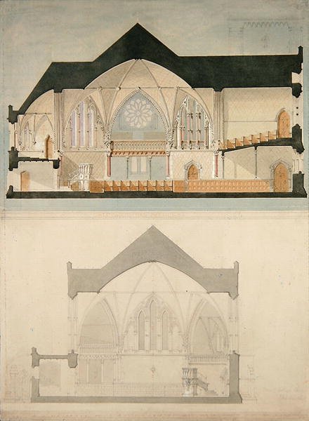 Sidohöjd av Trinity College Church, Edinburgh av John Lessels
