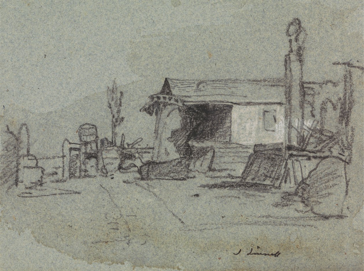 En scen på Edgware Road, London av John Linnell