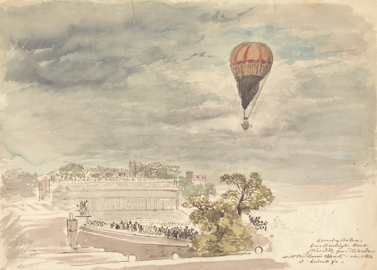 Uppstigning av ballong från Burlington House, Piccadilly, från fönstret på Mr. B. Palmer