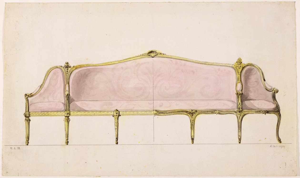 Design för en soffa av John Linnell