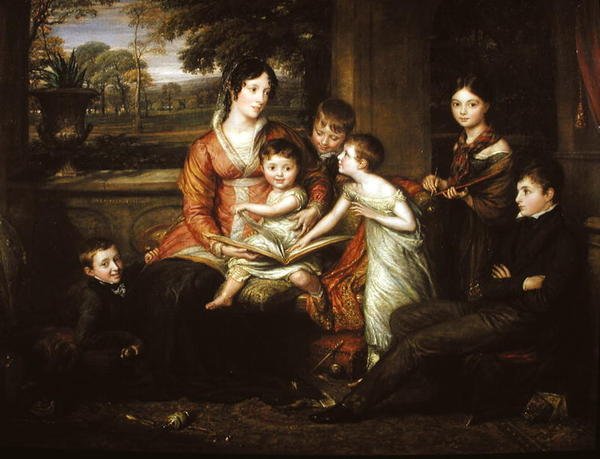 Lady Torrens och hennes familj, 1820 av John Linnell