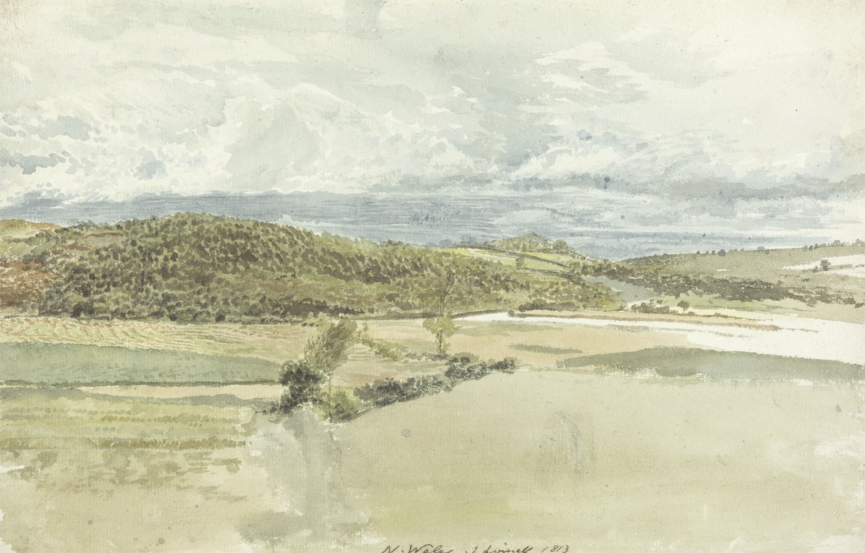 Landscape in North Wales, 1813 (wc over graphite on paper) av John Linnell
