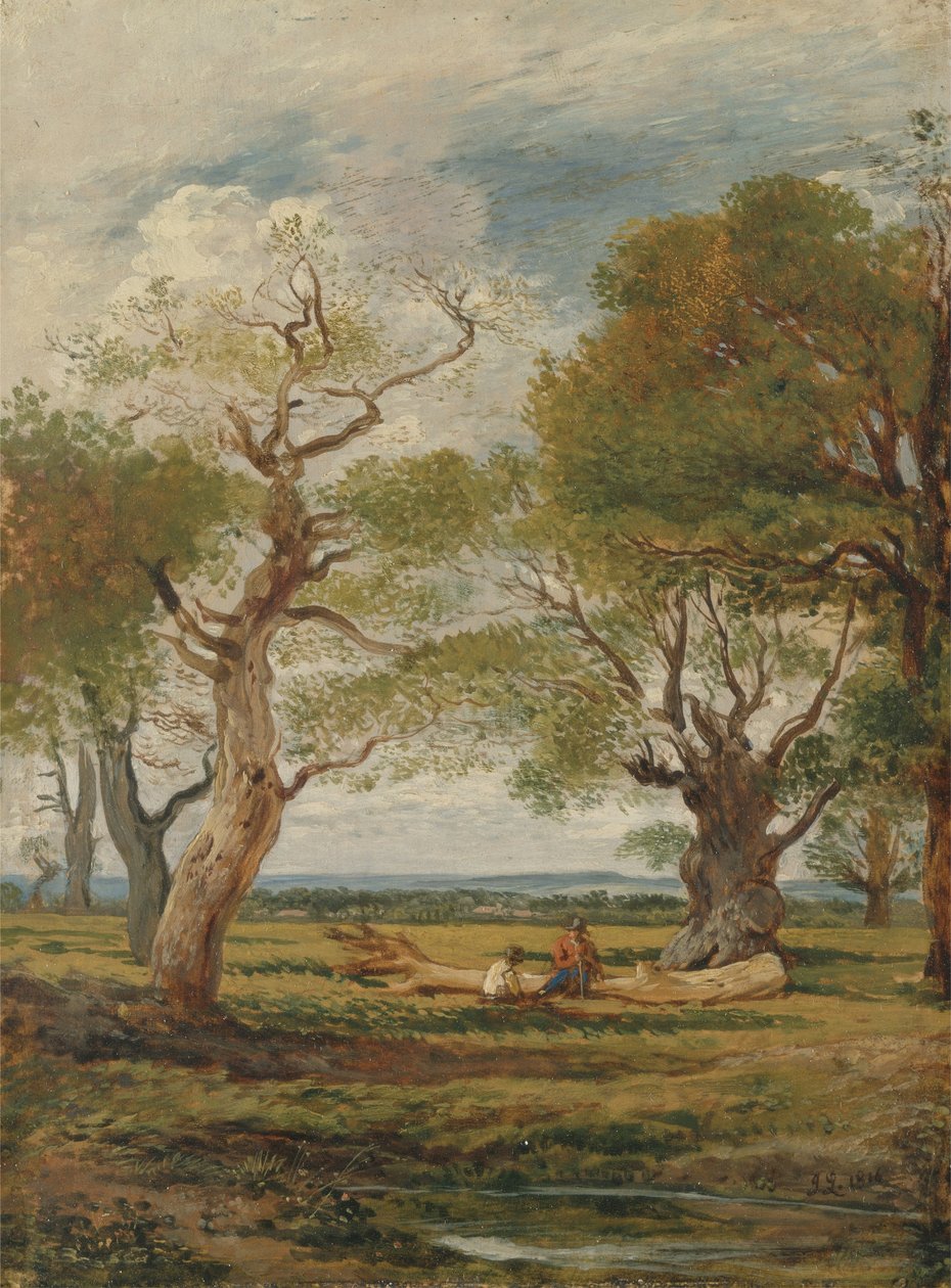 Landskap med figurer av John Linnell