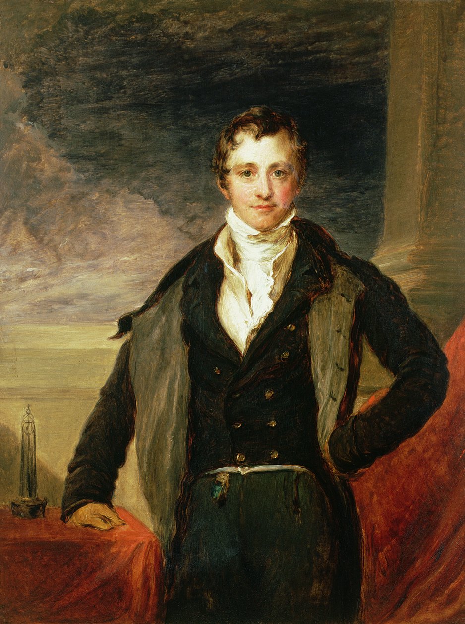 Porträtt av Sir Humphry Davy (1778-1829) (olja) av John Linnell