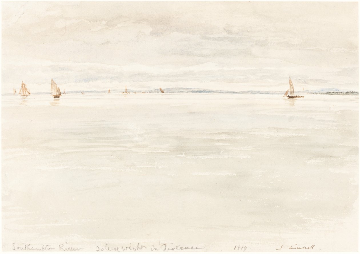 Segelbåtar på Southampton River av John Linnell