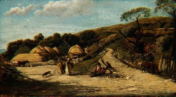 Steep Hill, Isle of Wight, ca 1815-16 (olja på kvarnbräda) av John Linnell