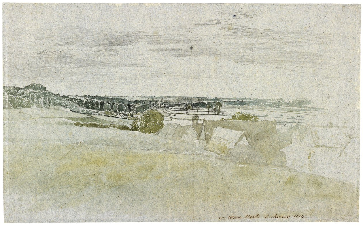Utsikt över Amwell Hill, nära Ware, i Hertfordshire, 1814. Av John Linnell av John Linnell