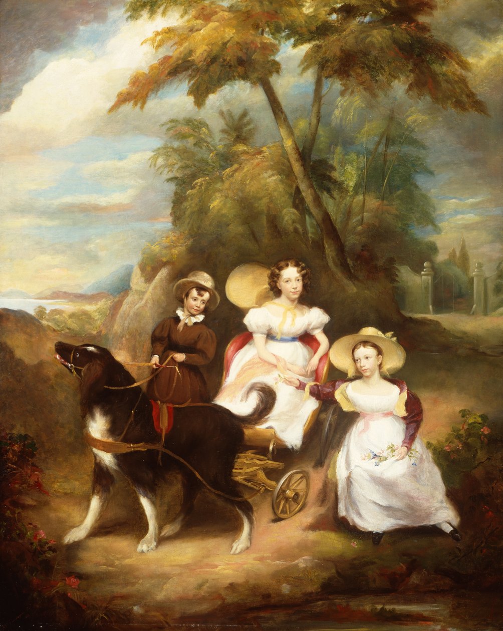 Ett gruppporträtt av tre barn av John Livingstone
