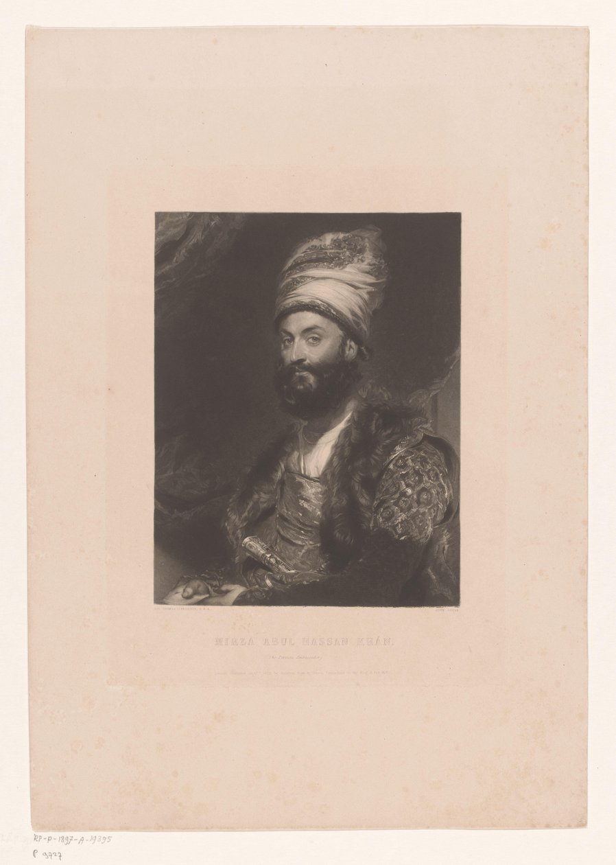 Porträtt av Mirza Abolhassan Khan Ilchi Mirza Abul Hassan Khan / (Den persiske ambassadören) (titel på objektet) av John Lucas