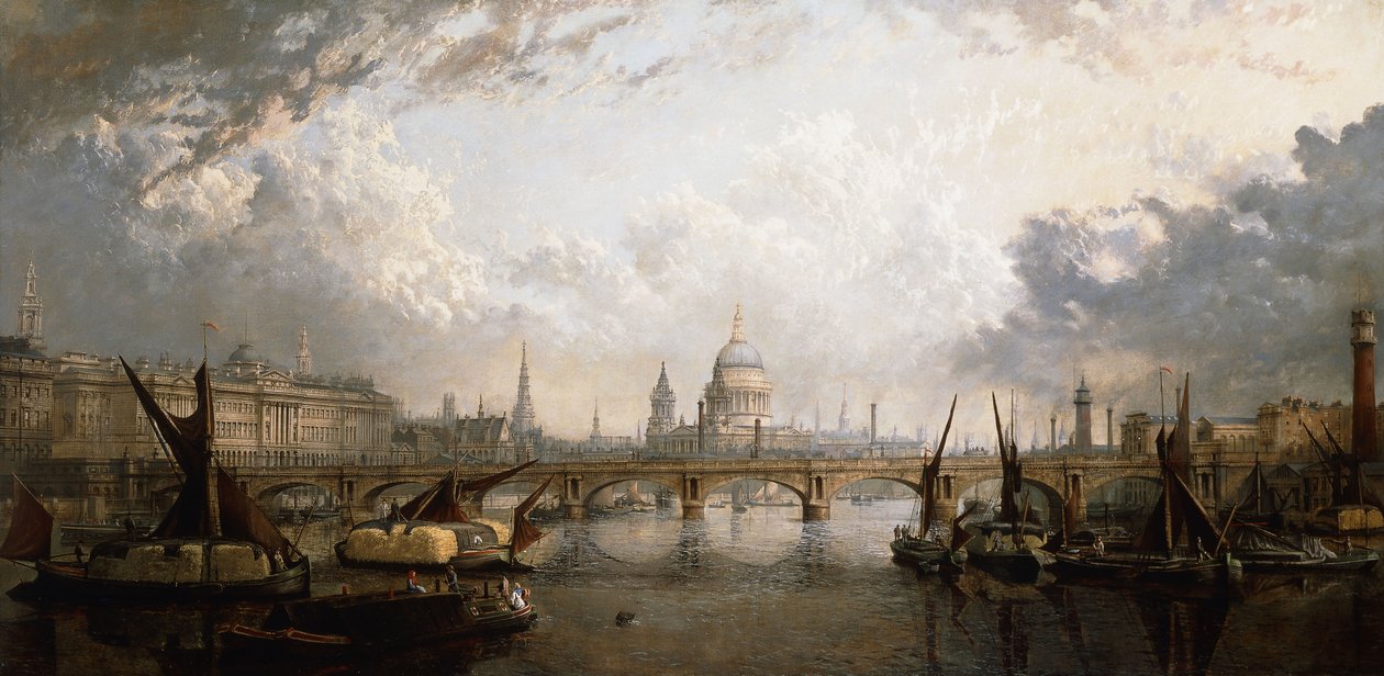 Themsen från Hungerford Bridge, 1871 av John MacVicar Anderson