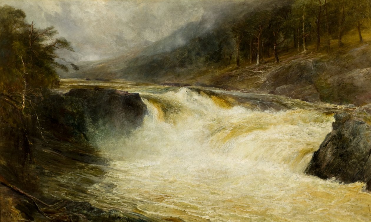 The Falls of Tummel, ca 1875 (olja på duk) av John MacWhirter