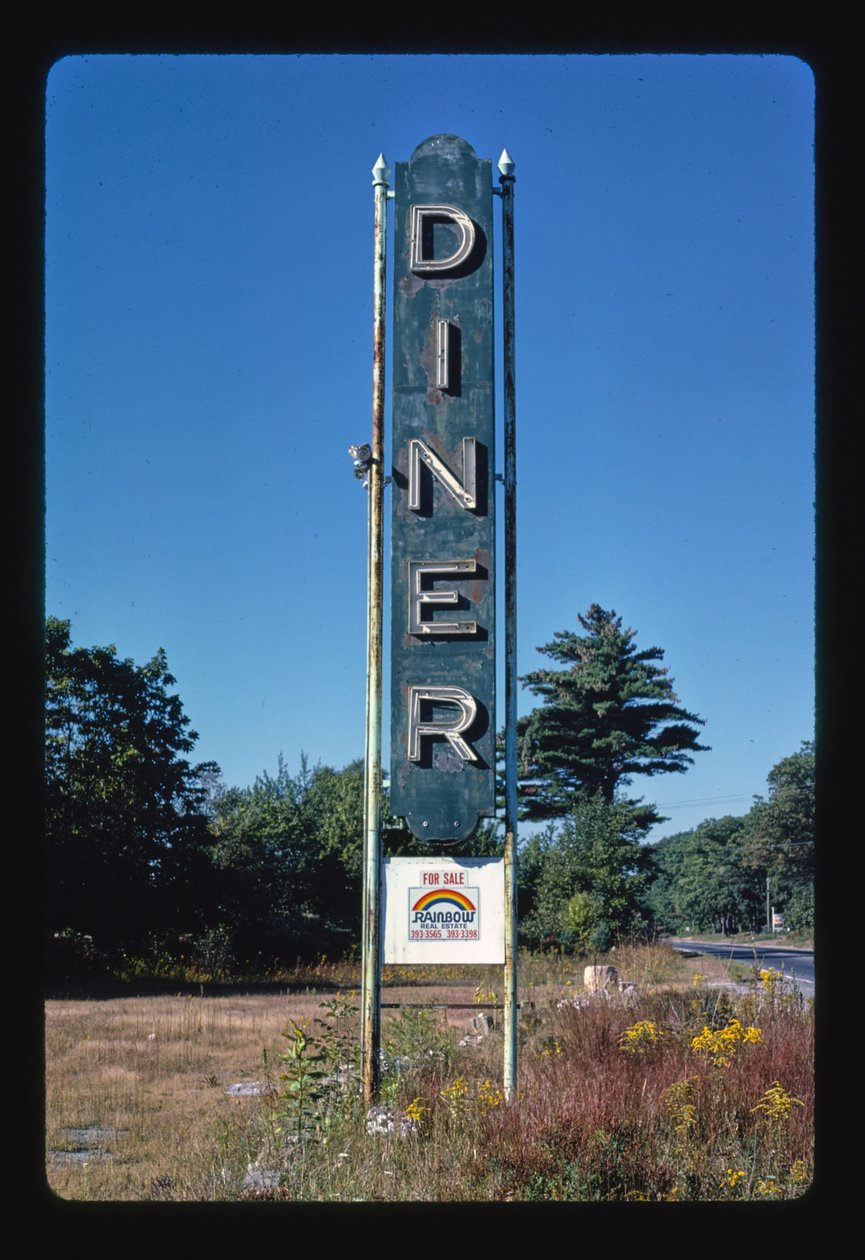 Diner-skylt, Shrewsbury, Massachusetts, USA av John Margolies
