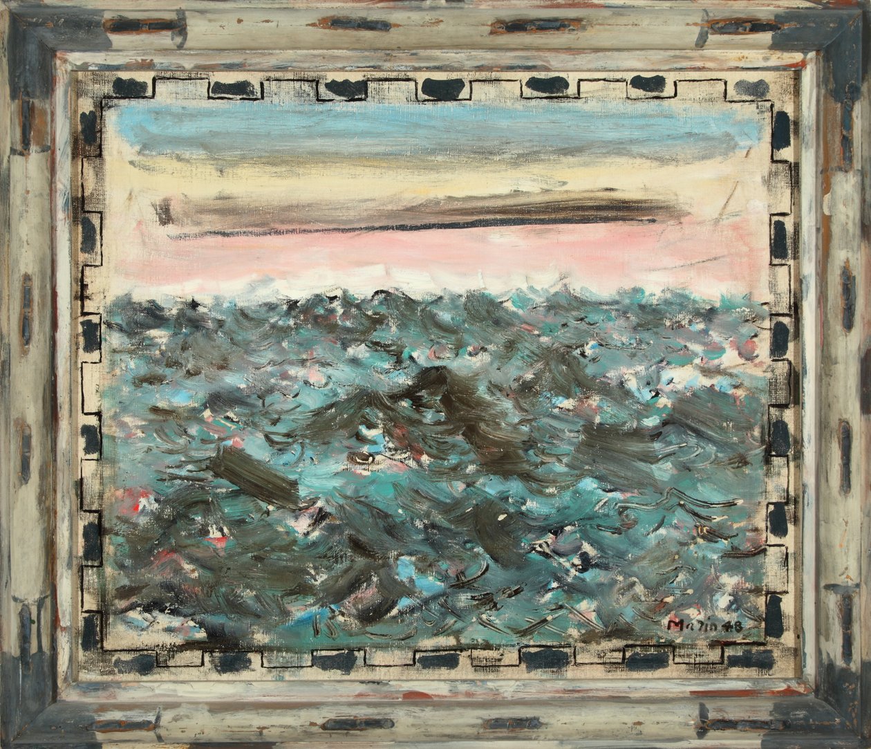 Hav, ljusrött och ceruleanblått 1948 (olja på duk) av John Marin